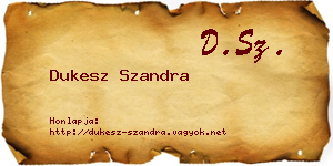 Dukesz Szandra névjegykártya